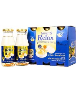 Nước Yến Sào Cao Cấp Nunest Relax Đông Trùng Hạ Thảo bổ thận, tăng miễn dịch, giảm căng thẳng mệt mỏi (6 Chai x 185ml)
