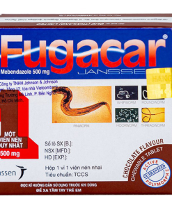 Thuốc Fugacar Janssen hương socola điều trị nhiễm một hay nhiều loại giun đường ruột (1 viên)